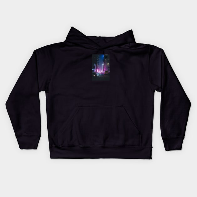 Neon New York Kids Hoodie by opticpixil